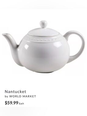 Cost Plus World Market White Ceramic Teapot